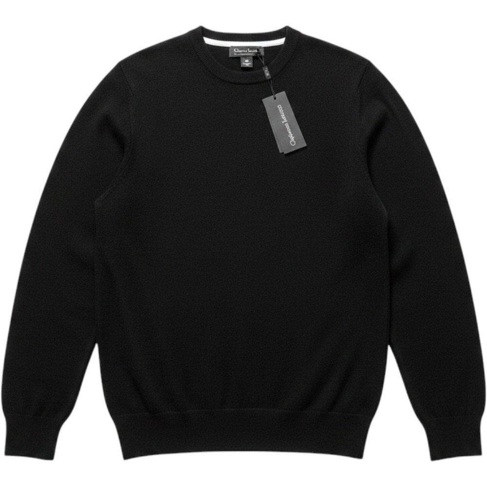 Christian Lacroix Sweater Mens XL Black 100% Extra Fine Merino Wool Crewneck